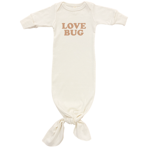 Love Bug - Organic Infant Gown - Clay