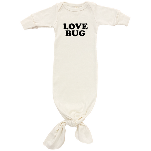Love Bug - Organic Infant Gown - Black